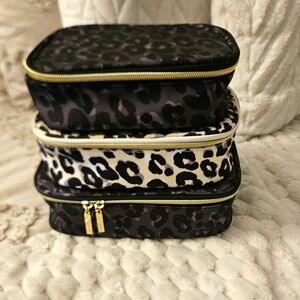 Leopard Print Travel Pouch Set